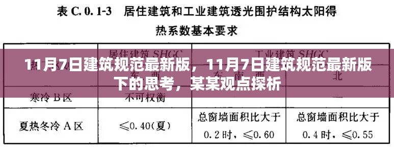 关于建筑规范最新版下的思考，某某观点探析（11月7日最新版）