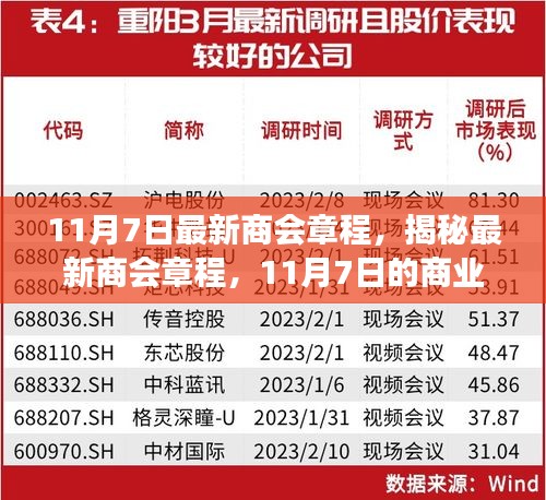 揭秘最新商会章程，商业变革引领者于11月7日重磅发布