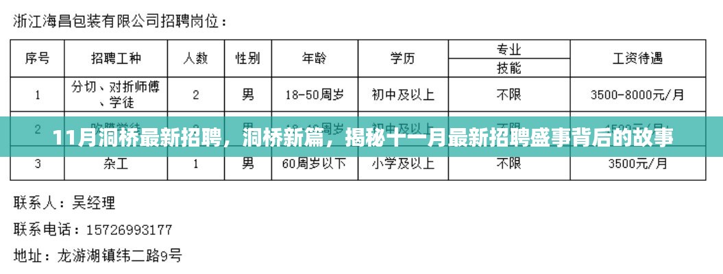 洞桥新篇，揭秘十一月最新招聘盛事背后的故事