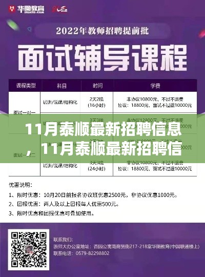 11月泰顺最新招聘信息全面解析与介绍