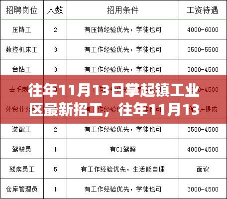 掌起镇工业区历年11月13日火热招工日，多样职位挑战等你来！