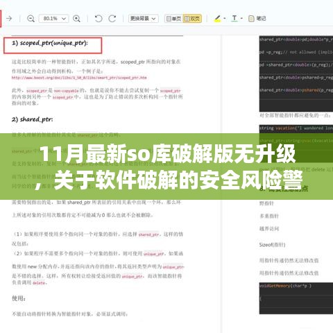 11月最新安全破解版软件使用指南，风险警示与合法使用建议