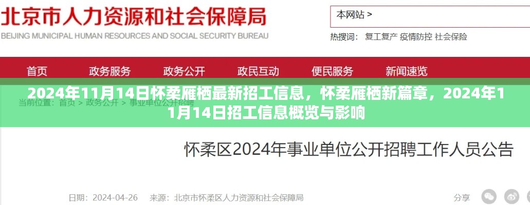 2024年11月14日怀柔雁栖最新招工信息概览与影响，雁栖新篇章启动