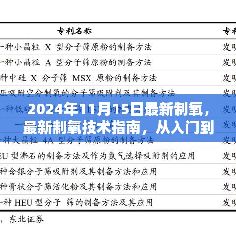 最新制氧技术指南，从入门到精通（初学者与进阶用户适用）——2024年制氧技术详解