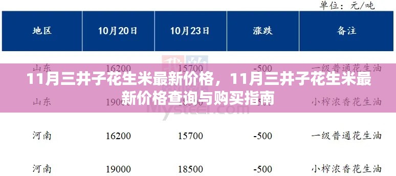 11月三井子花生米最新价格及购买指南