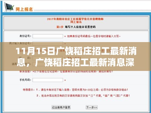 广饶稻庄最新招工消息深度解析与介绍，11月15日招工动态速递