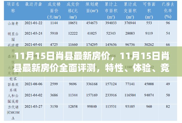 11月15日肖县最新房价全面解析，特性、体验、竞品对比及用户群体深度分析