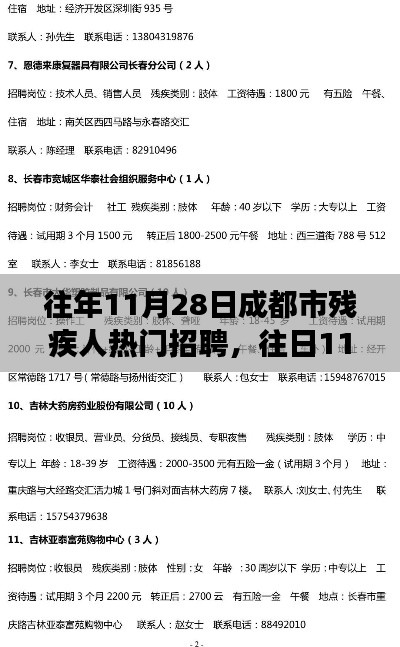 往年11月28日成都市残疾人热门招聘，往日11月28日成都市残疾人招聘热现象，透视与观点阐述