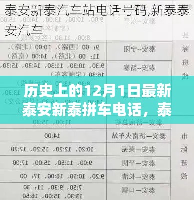 历史上的12月1日最新泰安新泰拼车电话，泰安新泰拼车神器，重塑出行方式，科技引领未来