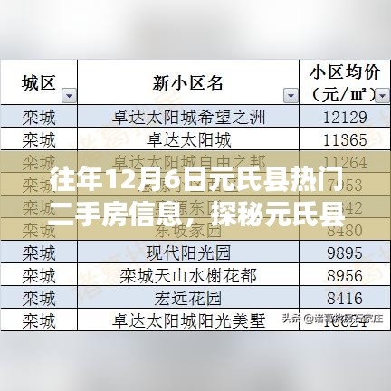 探秘元氏县小巷深处的宝藏二手房与隐藏小店，历年12月热门房源信息回顾