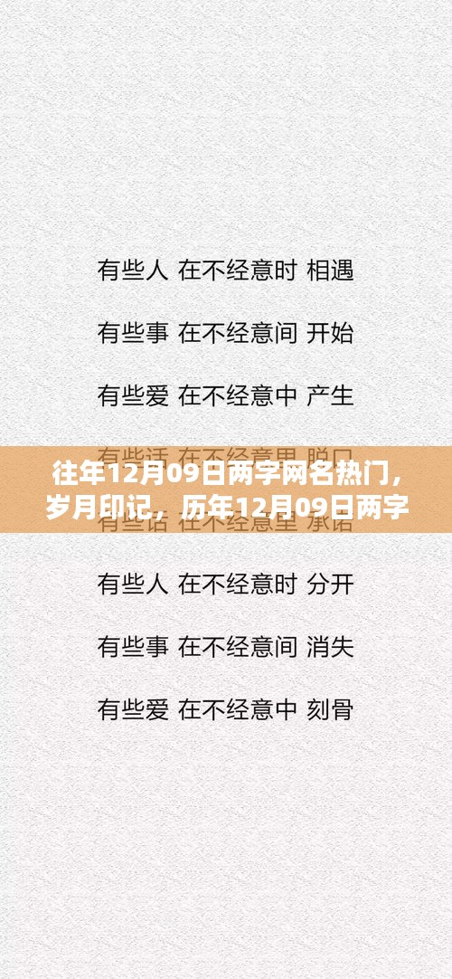 历年12月09日两字网名风潮回顾，岁月印记的热门选择