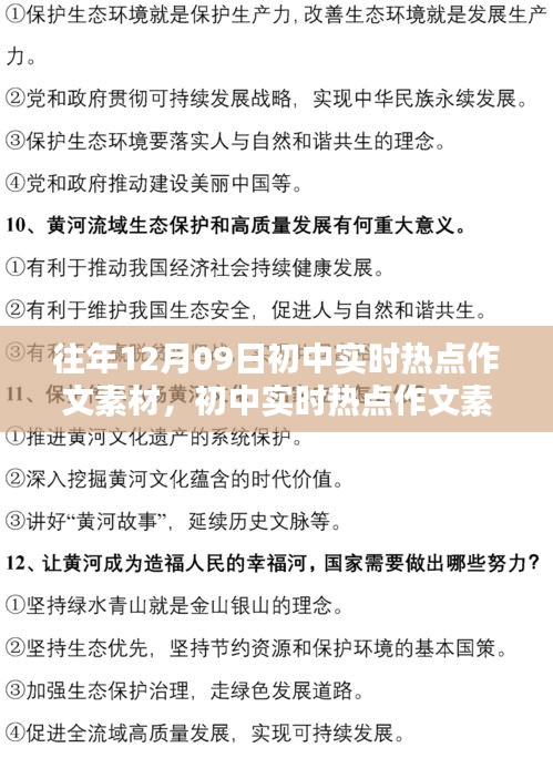 初中实时热点作文素材搜集与整理指南，以1月热点为例，聚焦往年12月09日时事热点作文素材整理解析