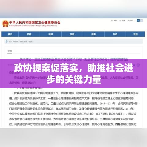 政协提案促落实，助推社会进步的关键力量