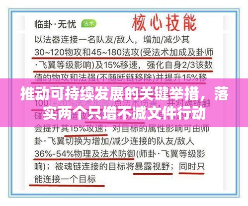 推动可持续发展的关键举措，落实两个只增不减文件行动