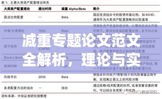 减重专题论文范文全解析，理论与实践结合的有效减重策略