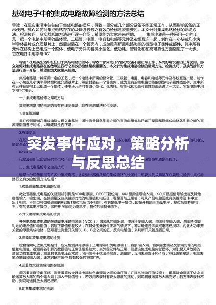 突发事件应对，策略分析与反思总结