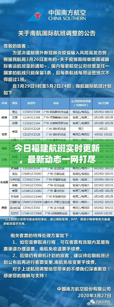 今日福建航班实时更新，最新动态一网打尽