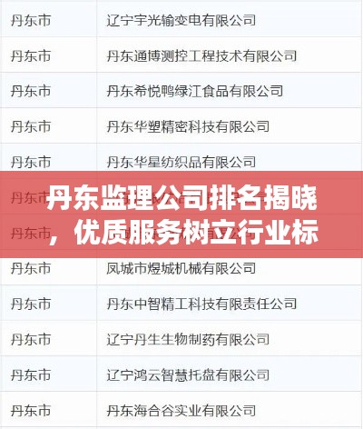 丹东监理公司排名揭晓，优质服务树立行业标杆