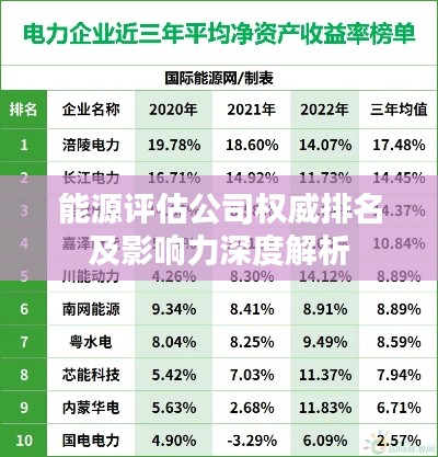 能源评估公司权威排名及影响力深度解析