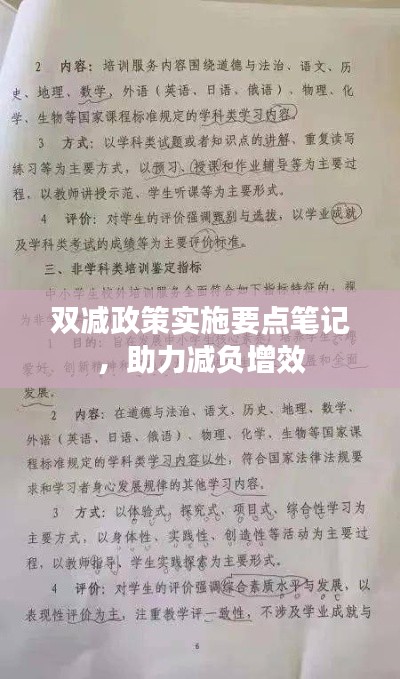 双减政策实施要点笔记，助力减负增效