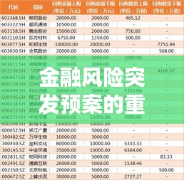 金融风险突发预案的重要性与实施策略解析，保障金融安全的关键措施